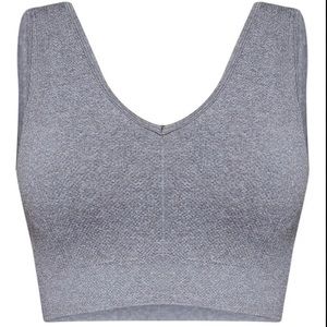 Heather Grey V Neck Sports Bra